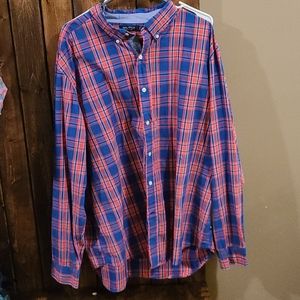 Long sleeve checked mens shirt